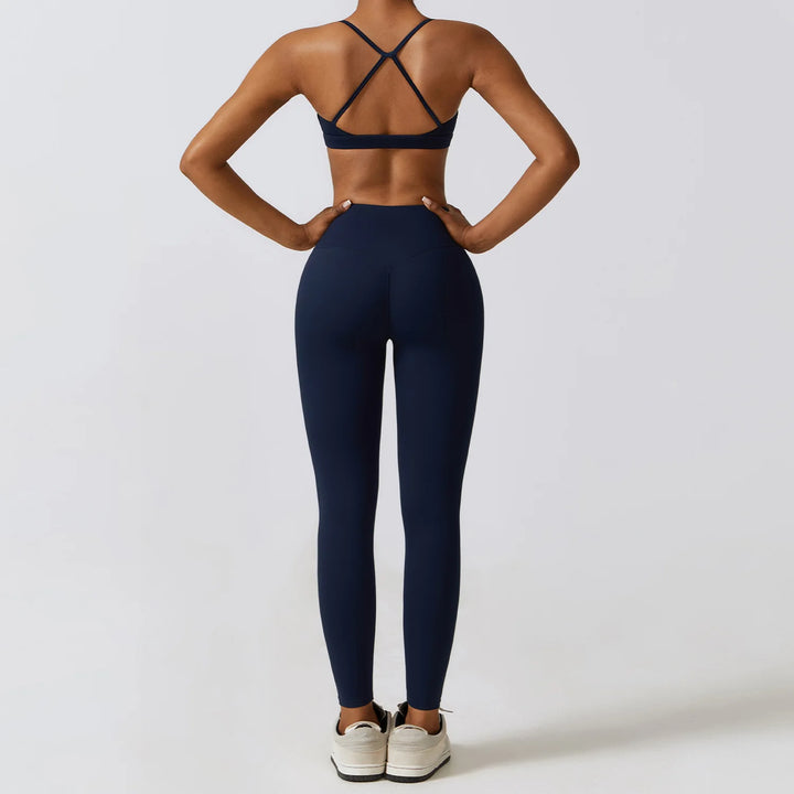 Women's Sportswear Yoga Set Workout Clothes Athletic Wear Sports Gym Legging 2/3PCS Fitness Bra Crop Top Long Sleeve Yoga Suit