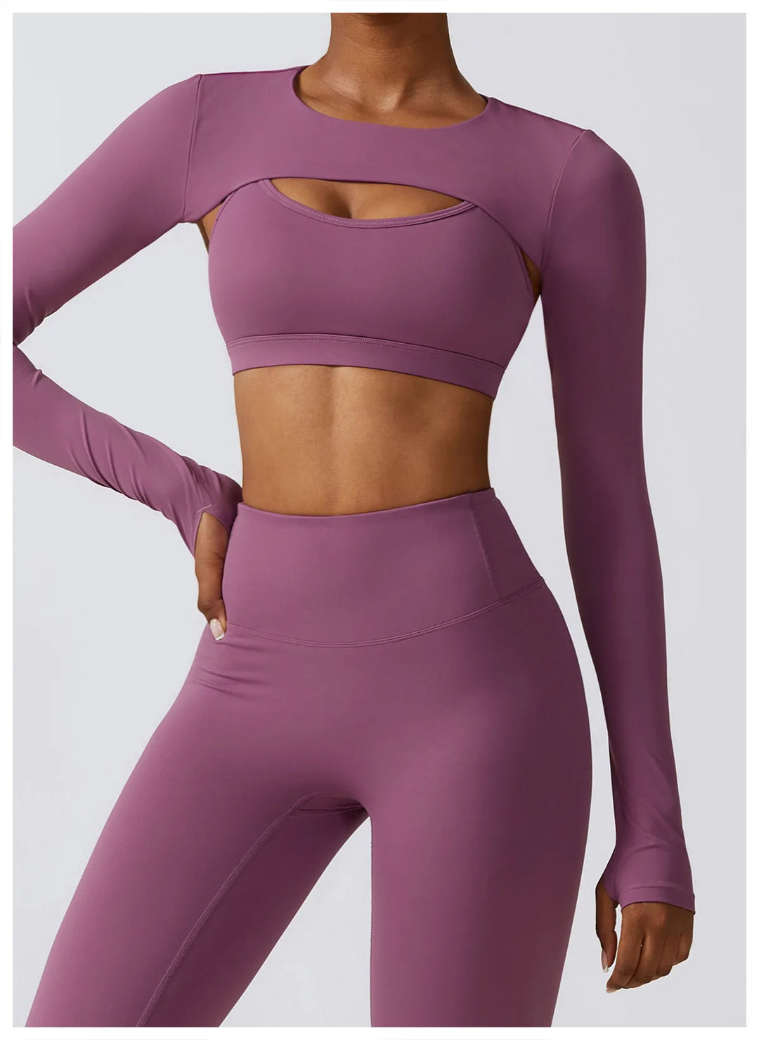 Women's Sportswear Yoga Set Workout Clothes Athletic Wear Sports Gym Legging 2/3PCS Fitness Bra Crop Top Long Sleeve Yoga Suit